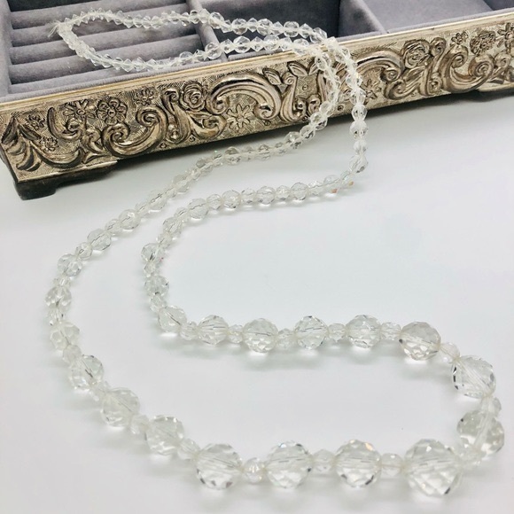 Vintage Deco Crystal Clear Necklace - Picture 12 of 17